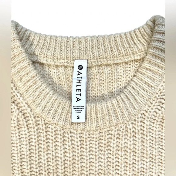 Athleta Sierra Crew Chunky Knit Wool Sweater - Picture 3 of 5
